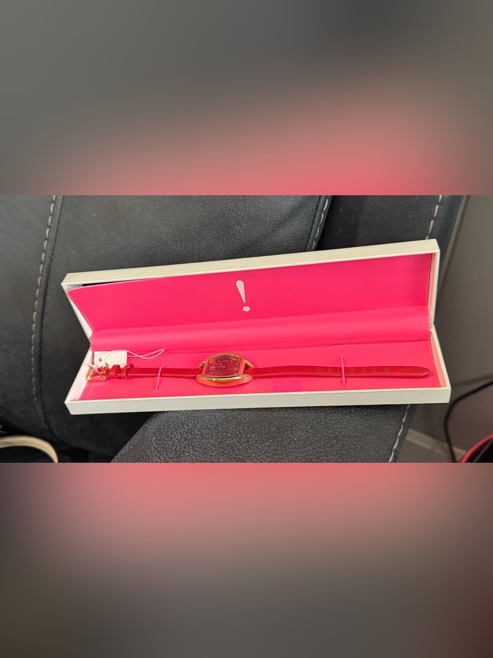 Isaac Mizrahi Gold-Tone Watch with Bright Pink Leather Strap